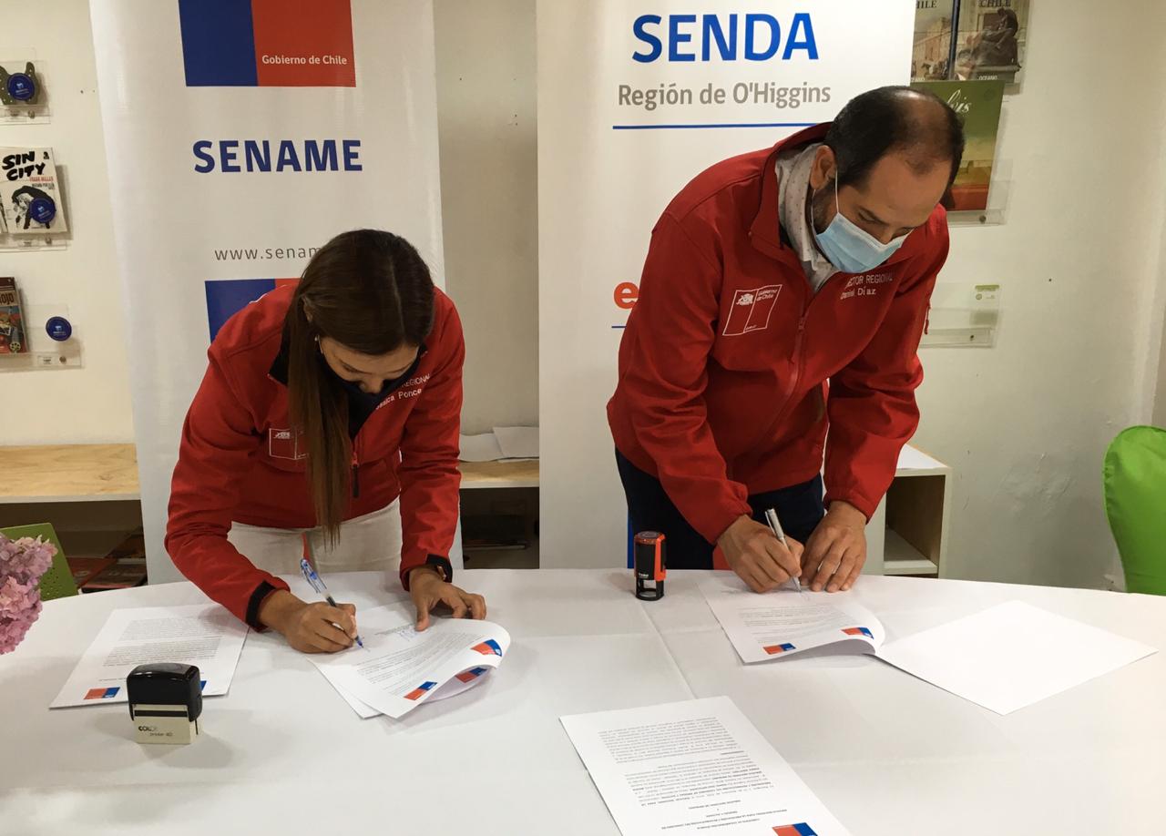 SENAME Y SENDA OHIGGINS FIRMAN CONVENIO DE COLABORACIÓN QUE BENEFICIARÁ A NIÑOS NIÑAS Y ADOLESCENTES DE LA REGIÓN