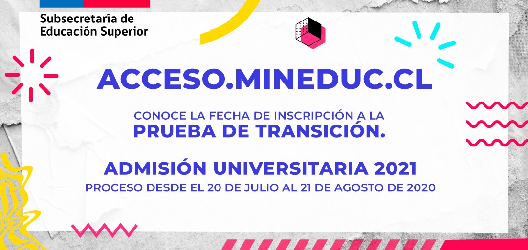 COMIENZA INSCRIPCION PARA LA PRUEBA DE TRANSICION PARA LA ADMISION UNIVERSITARIA 2021