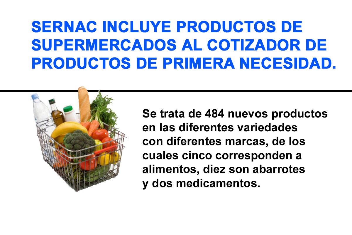 SERNAC INCLUYE PRODUCTOS DE SUPERMERCADOS AL COTIZADOR DE PRODUCTOS DE PRIMERA NECESIDADjpg
