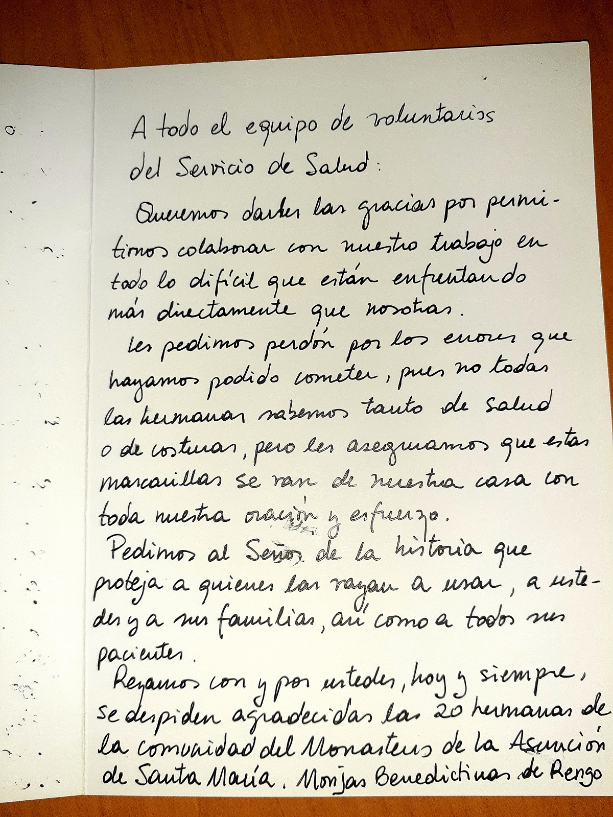 carta monjas