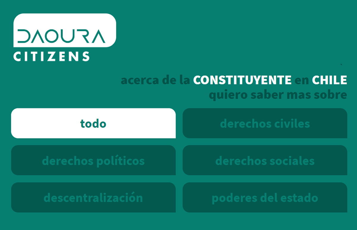 Plataforma gratuita de interacción ciudadana promueve debate digital sobre la nueva constitución daoura citizens screenshot