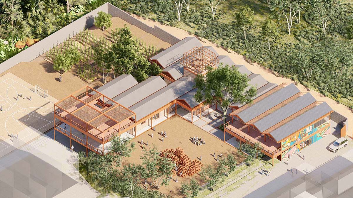 ARQUITECTO ESPAÑOL VICENTE GUALLART CHILE PUEDE SER LÍDER EN CONSTRUCCIÓN EN MADERA DEL MUNDO EN LOS PRÓXIMOS AÑO Africanflow Escuela infantil en Camerún 1 en construcción