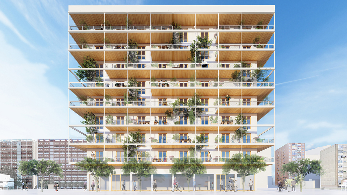 ARQUITECTO ESPAÑOL VICENTE GUALLART CHILE PUEDE SER LÍDER EN CONSTRUCCIÓN EN MADERA DEL MUNDO EN LOS PRÓXIMOS AÑO Edificio 40 viviendas madera Barcelona 1