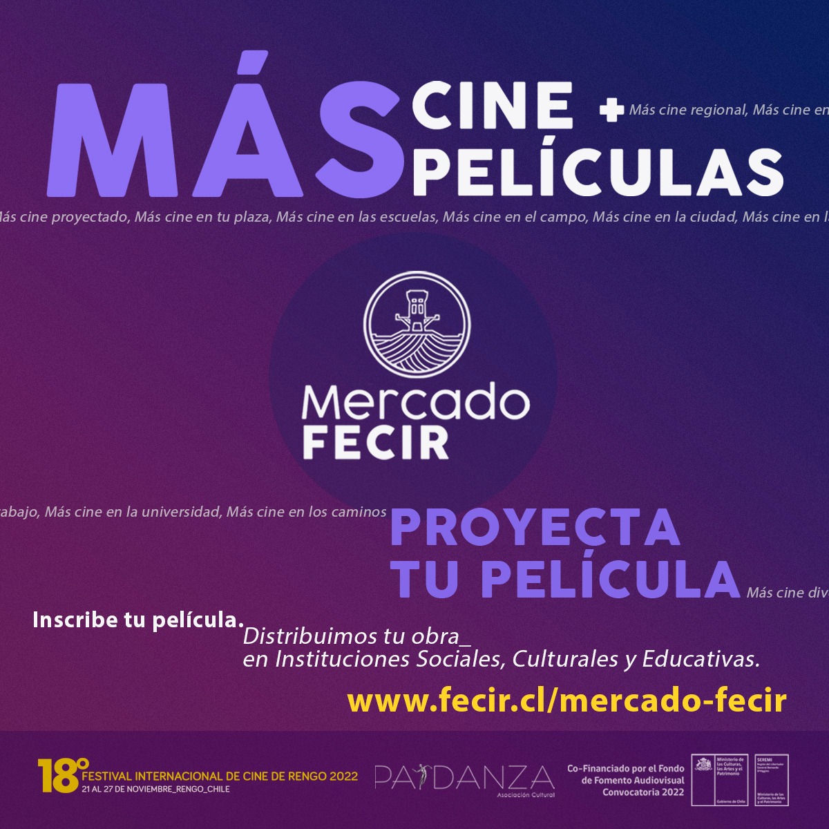 18 Festival Internacional de Cine Rengo 2022 invita a ser parte de Mercado Fecir