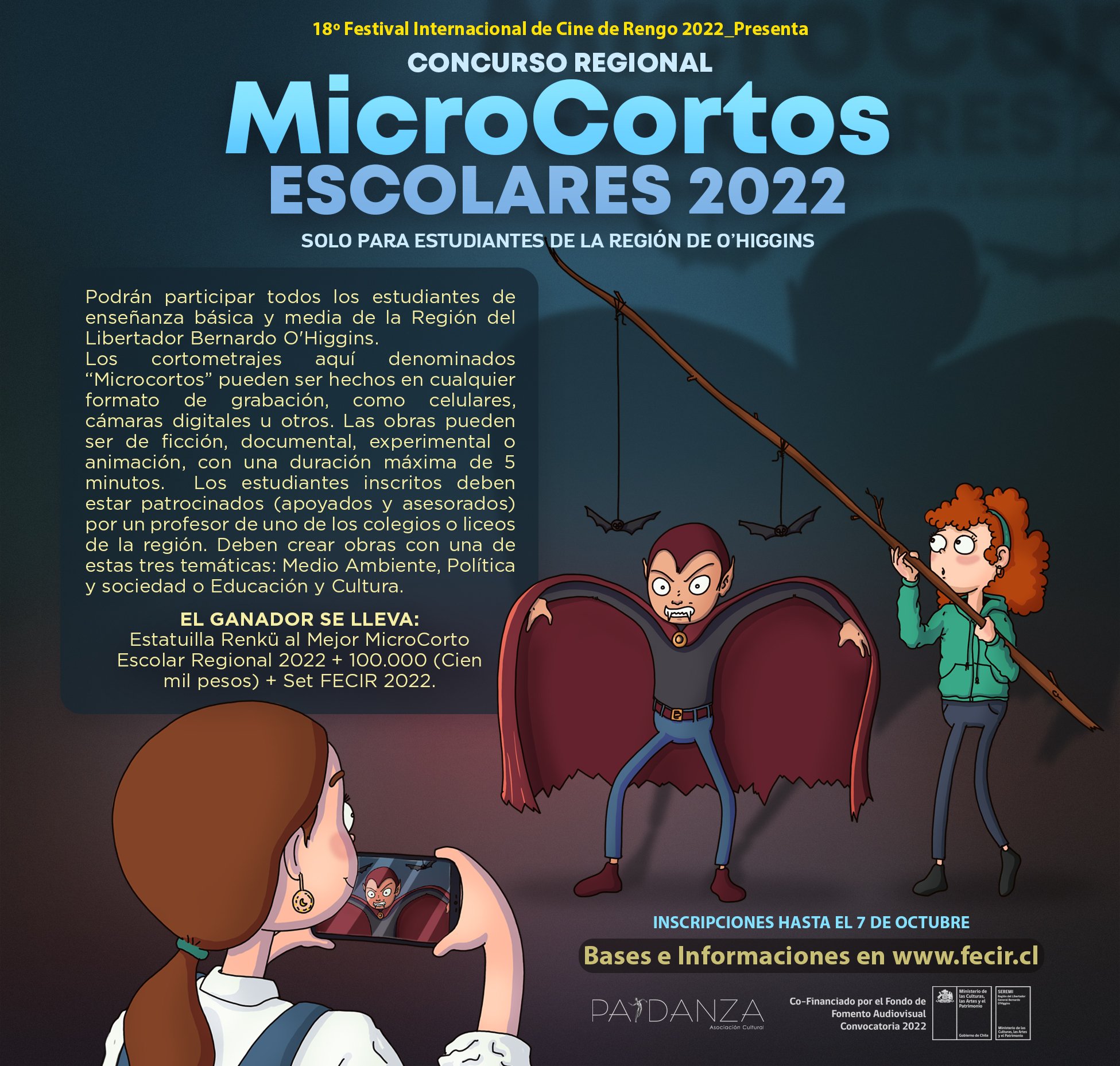 ÚLTIMAS SEMANAS PARA POSTULAR AL CONCURSO DE MICROCORTOS ESCOLARES 2022