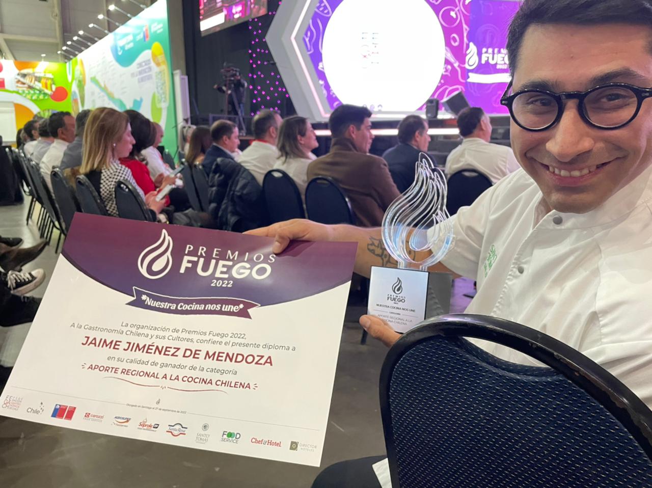 EL PREMIO APORTE REGIONAL A LA COCINA CHILENA SE QUEDÓ EN OHIGGINS jaime jimenez premios fuego 2