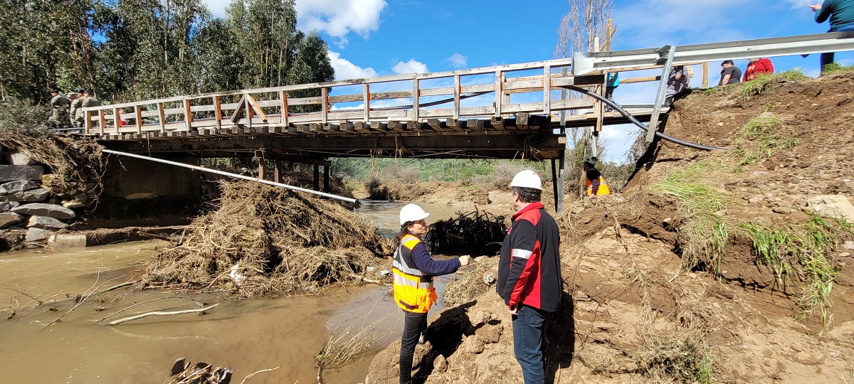 MOP OHIGGINS HA RECUPERADO CERCA DEL 90 DE AFECTACIONES EN CAMINOS DE LA RED DE VIALIDAD EN LA REGIÓN 2. Foto Puente La Candelaria Chépica