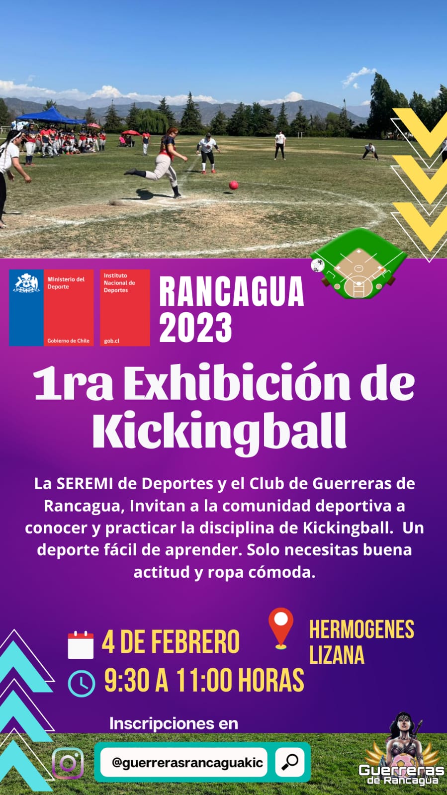 GUERRERAS DE RANCAGUA INVITA A LA 1RA EXHIBICIÓN DE KICKINGBALL 2