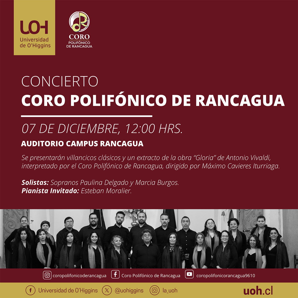 CORO POLIFÓNICO DE RANCAGUA REALIZARÁ CONCIERTO NAVIDEÑO EN LA UOH ESTE SÁBADO 7 1