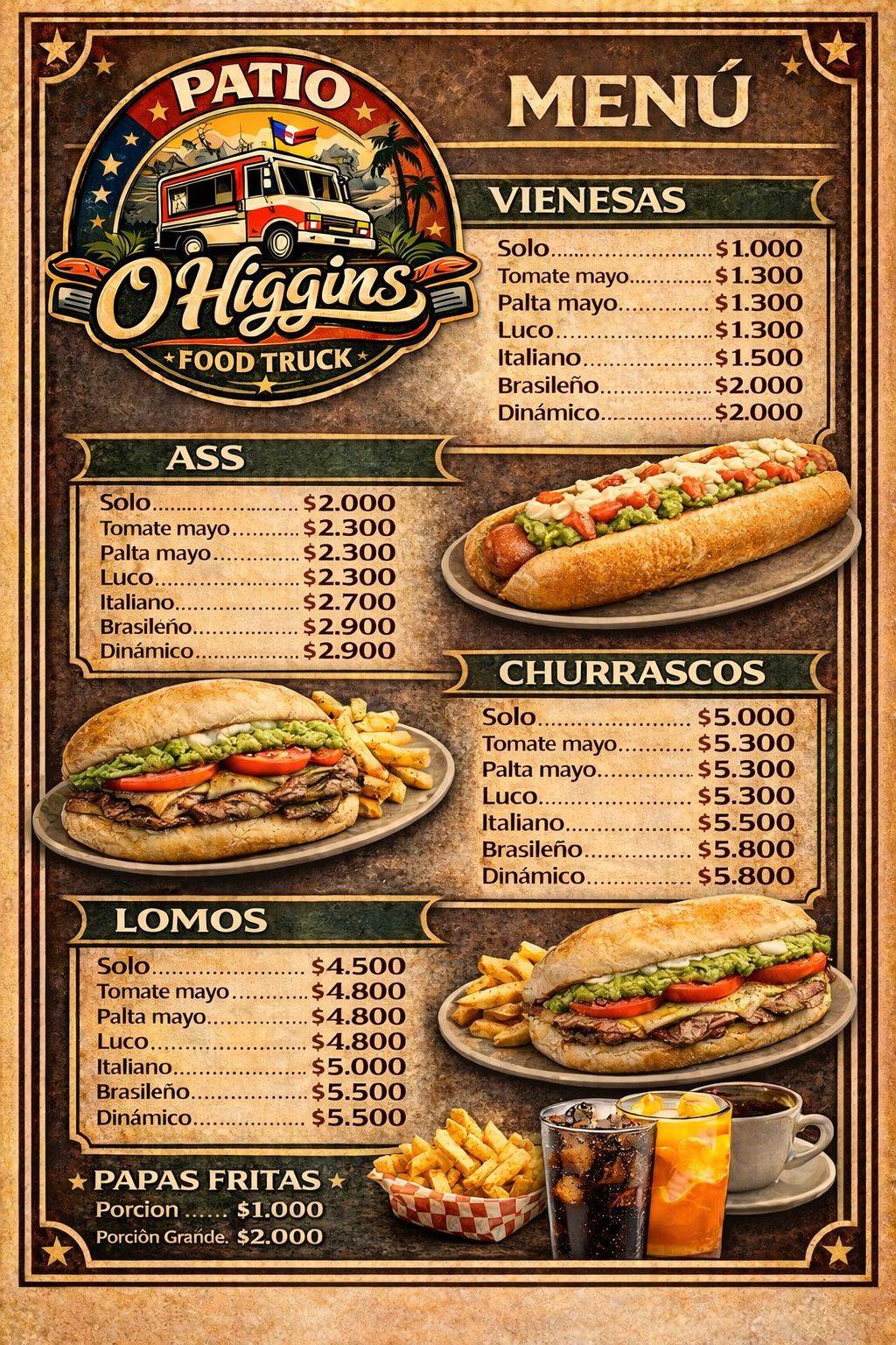 Menu Patio Ohiggins